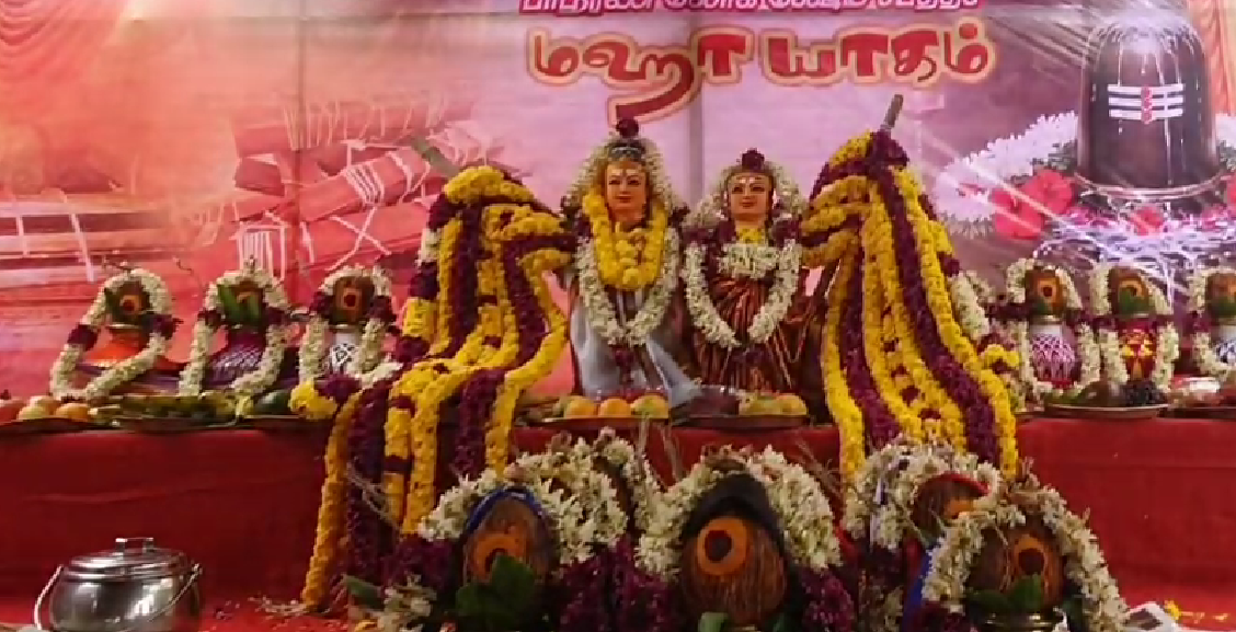 ஆலஞ்சேரி கிராமத்தில் அகத்தீஸ்வரர் சிவாயலத்தில் விவசாயம் செழிக்க வேண்டி பரிபூரண லோக ஷேம சப்தச மகாயாகம்